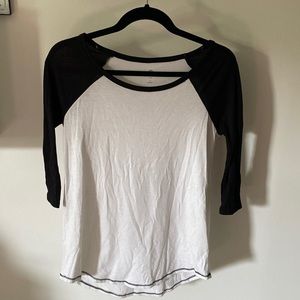 Black and white baseball shirt